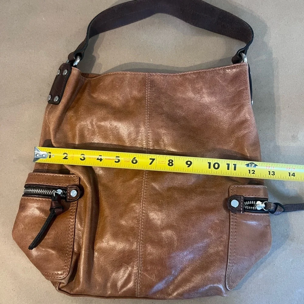 Tano Original Bag Check Bucket Tan Genuine Leather Multiple Pocket Hobo Shoulder